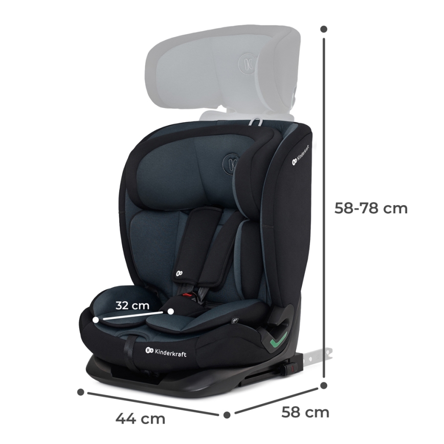 KINDERKRAFT - Siège auto ONETO 3 i-Taille (76-150 cm) + Isofix Graphite noir
