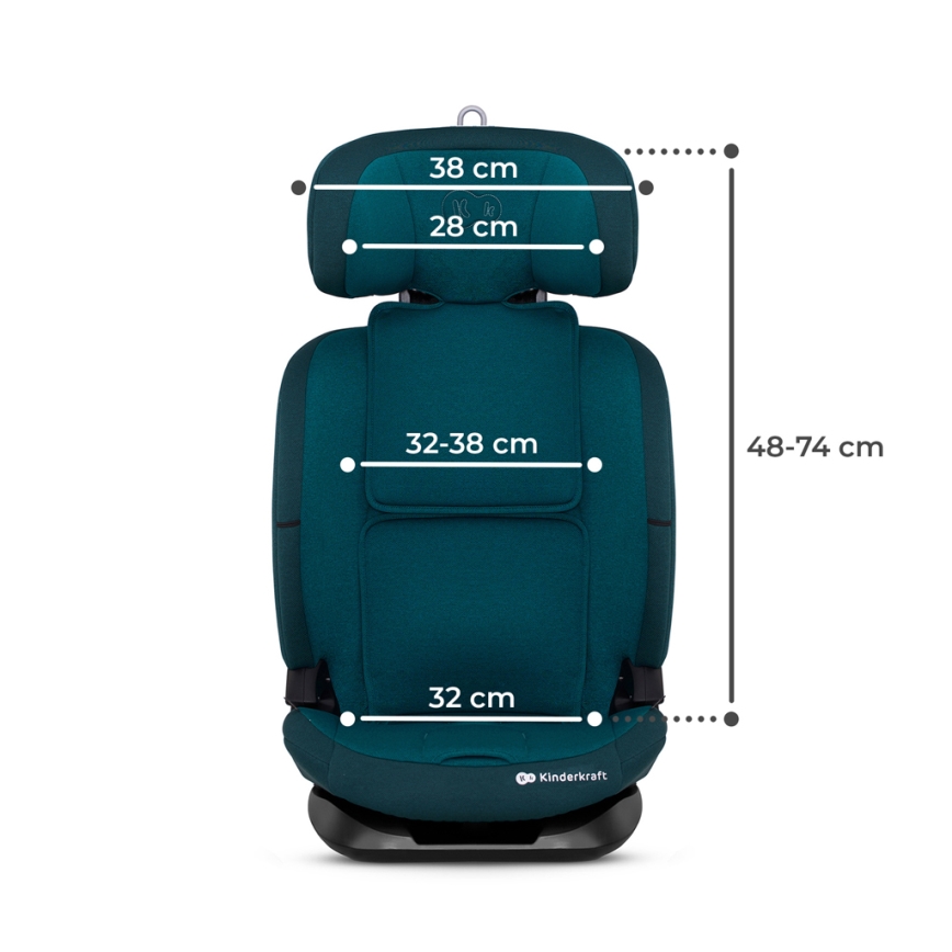 KINDERKRAFT - Siège auto ONETO 3 i-Taille (76-150 cm) + Isofix Harbor bleu