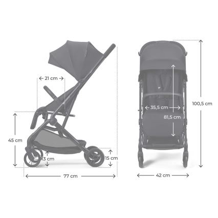 KINDERKRAFT - Sportieve kinderwagen INDY 3 Coal Black