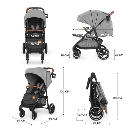 KINDERKRAFT - Wandelwagen GRANDE PLUS grijs