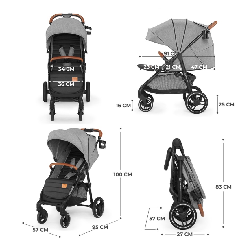 KINDERKRAFT - Wandelwagen GRANDE PLUS grijs