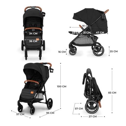 KINDERKRAFT - Wandelwagen GRANDE PLUS zwart