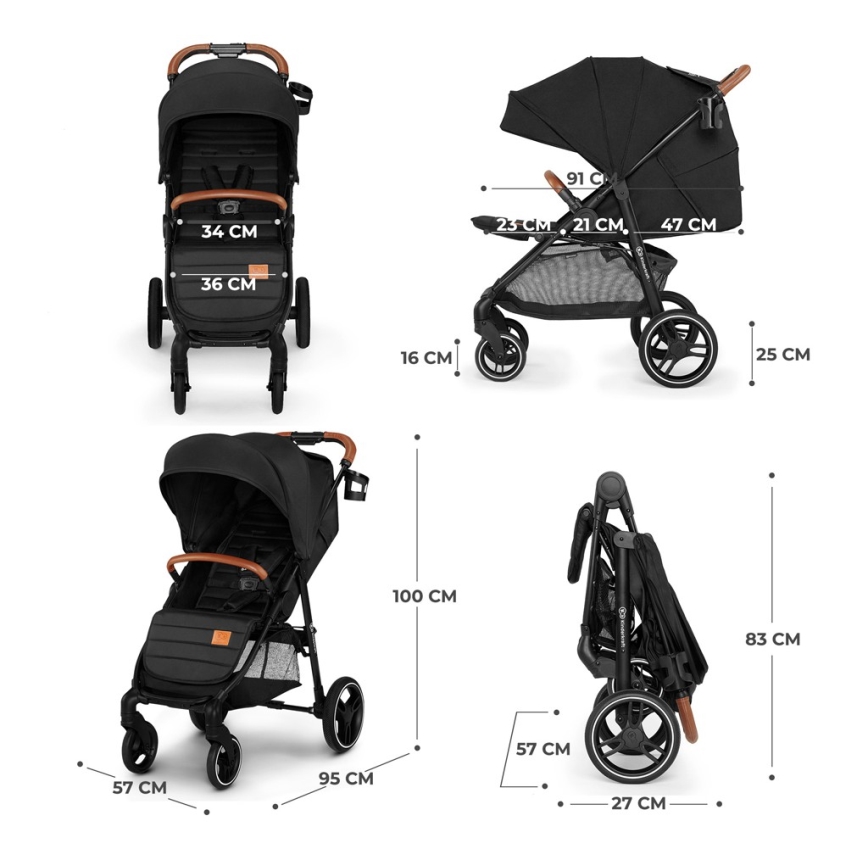 KINDERKRAFT - Wandelwagen GRANDE PLUS zwart
