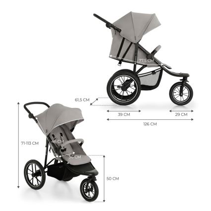 KINDERKRAFT - Wandelwagen HELSI2 grijs