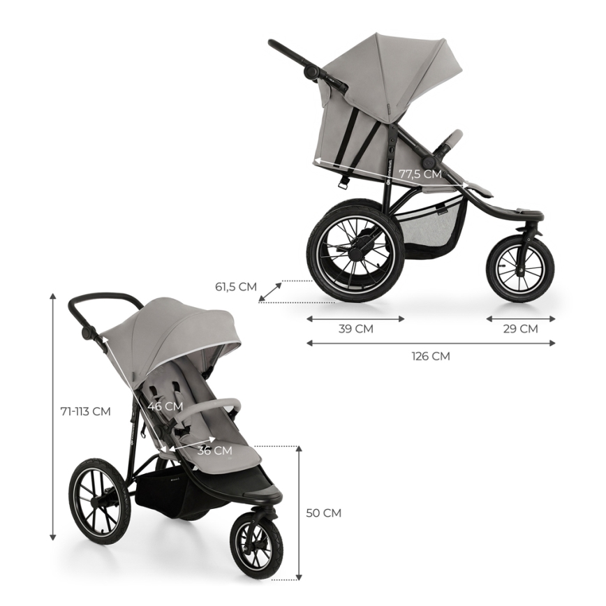 KINDERKRAFT - Wandelwagen HELSI2 grijs