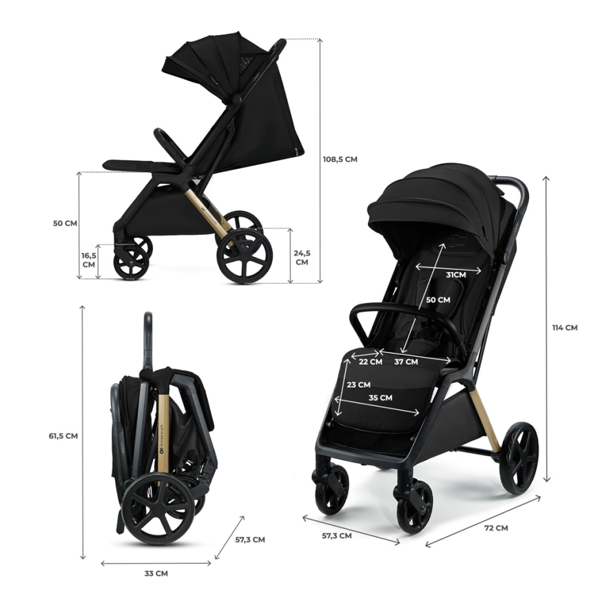 KINDERKRAFT - Wandelwagen LOOM zwart
