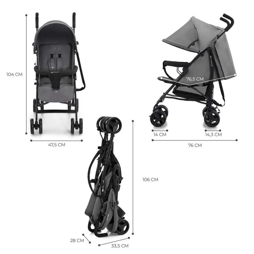 KINDERKRAFT - Wandelwagen TIK Stone grijs