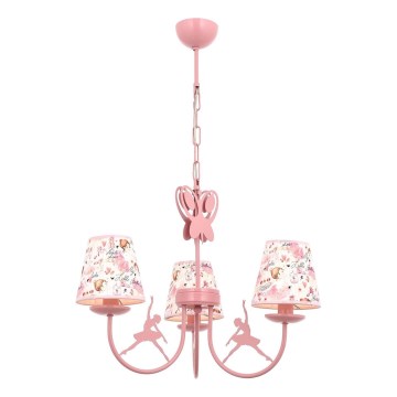 Kinderkroonluchter BALLENNA 3xE14/40W/230V roze