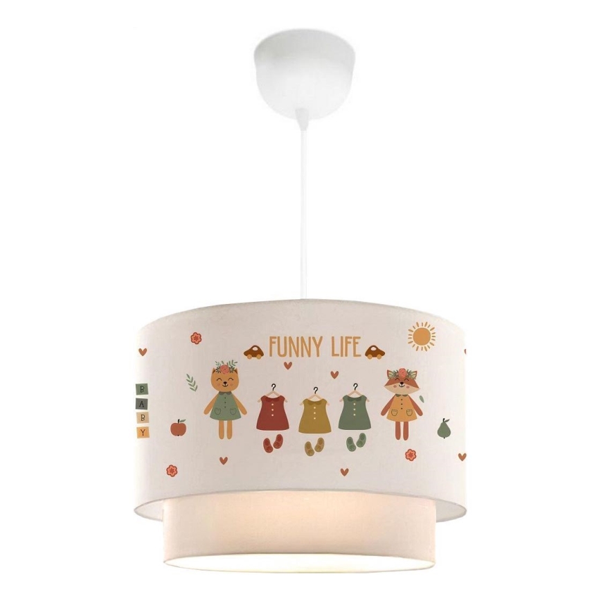 Kinderkroonluchter CANDY 1xE27/40W/230V wit/veelkleurig