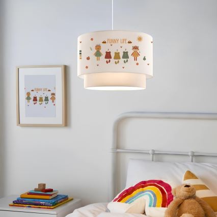 Kinderkroonluchter CANDY 1xE27/40W/230V wit/veelkleurig
