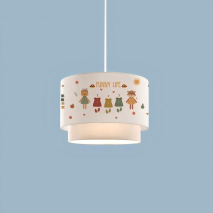 Kinderkroonluchter CANDY 1xE27/40W/230V wit/veelkleurig