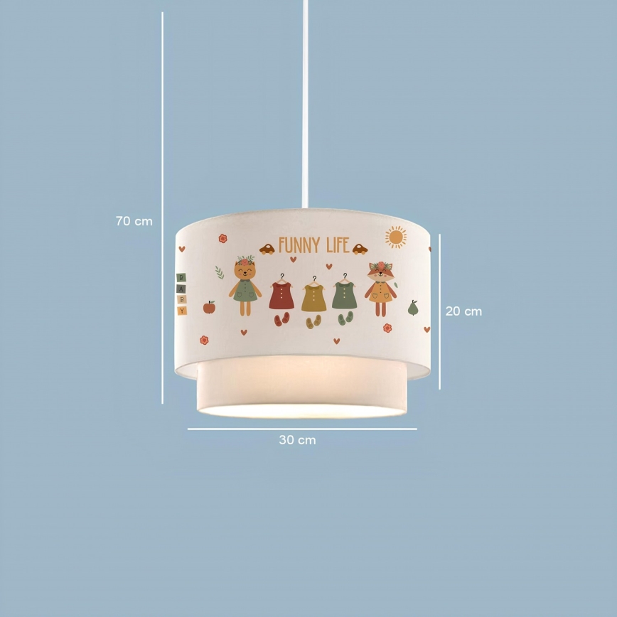 Kinderkroonluchter CANDY 1xE27/40W/230V wit/veelkleurig