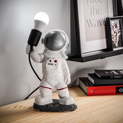 Kinderlamp ASTRONAUT 1xE27/40W/230V zilver/wit