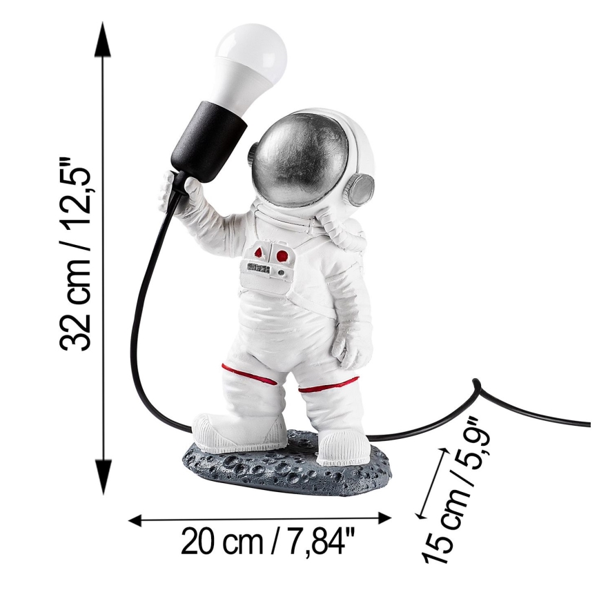 Kinderlamp ASTRONAUT 1xE27/40W/230V zilver/wit