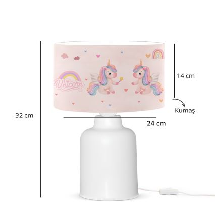Kinderlamp CANDY 1xE27/40W/230V roze/wit