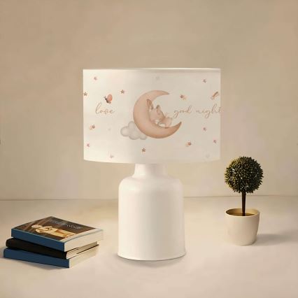 Kinderlamp CANDY 1xE27/40W/230V wit/beige