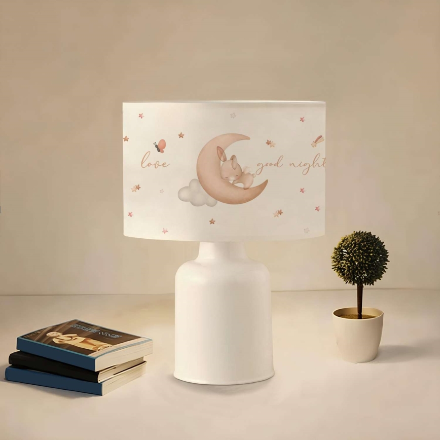 Kinderlamp CANDY 1xE27/40W/230V wit/beige