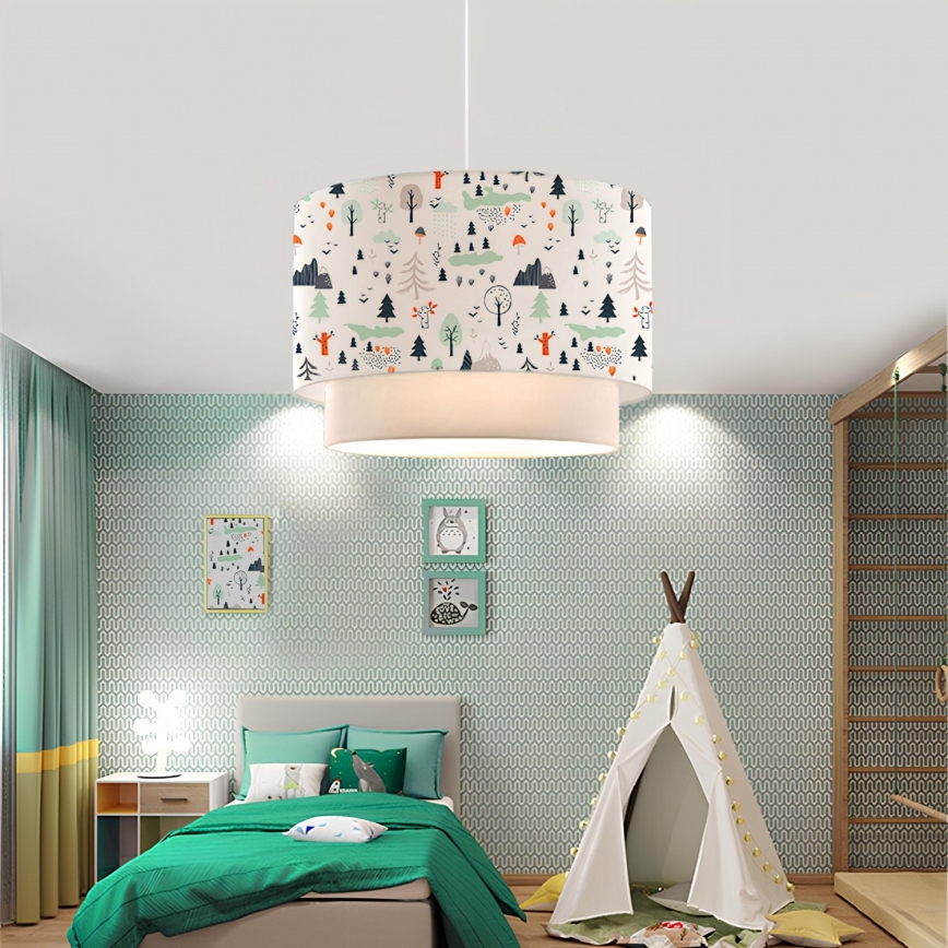 Kinderlamp CANDY 1xE27/40W/230V wit/veelkleurig