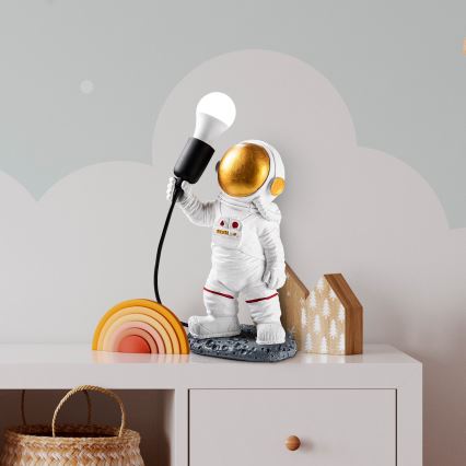 Kinderlampje ASTRONAUT 1xE27/40W/230V koper/wit