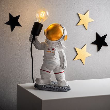 Kinderlampje ASTRONAUT 1xE27/40W/230V koper/wit