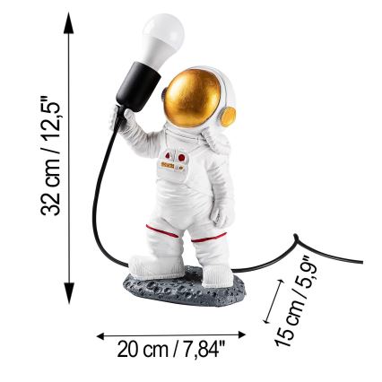 Kinderlampje ASTRONAUT 1xE27/40W/230V koper/wit