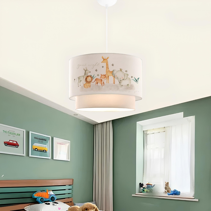Kinderplafondlamp CANDY 1xE27/40W/230V wit/bruin