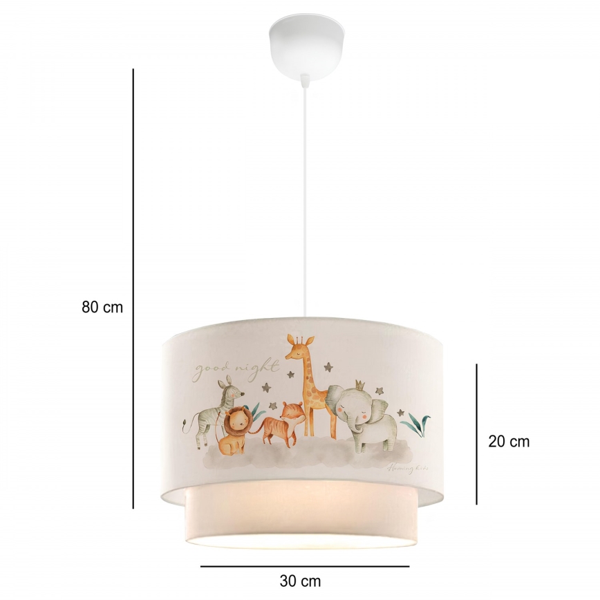 Kinderplafondlamp CANDY 1xE27/40W/230V wit/bruin