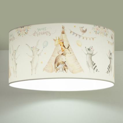 Kinderplafondlamp KIDS ROOM 1xE27/60W/230V Ø 40 cm met dierenmotief