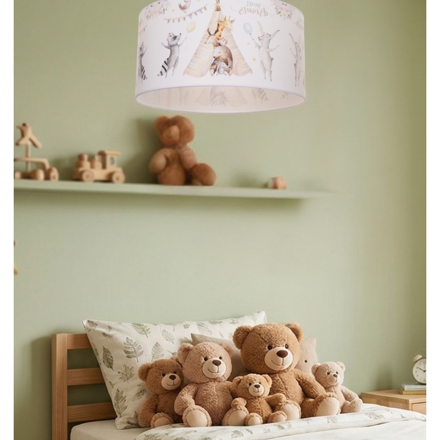 Kinderplafondlamp KIDS ROOM 1xE27/60W/230V Ø 40 cm met dierenmotief