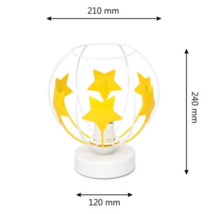Kindertafel lamp STARS 1xE27/15W/230V geel/wit