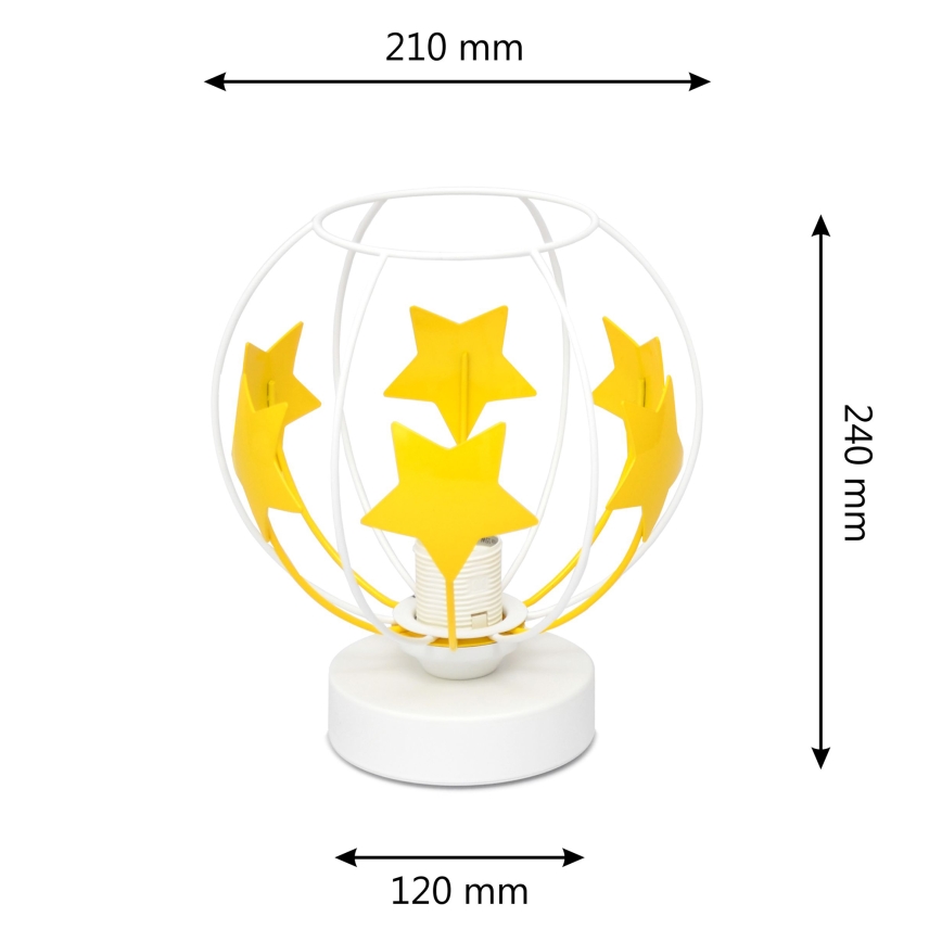 Kindertafel lamp STARS 1xE27/15W/230V geel/wit