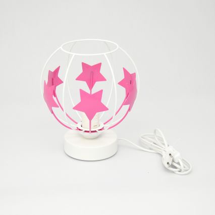 Kindertafel lamp STARS 1xE27/15W/230V roze/wit