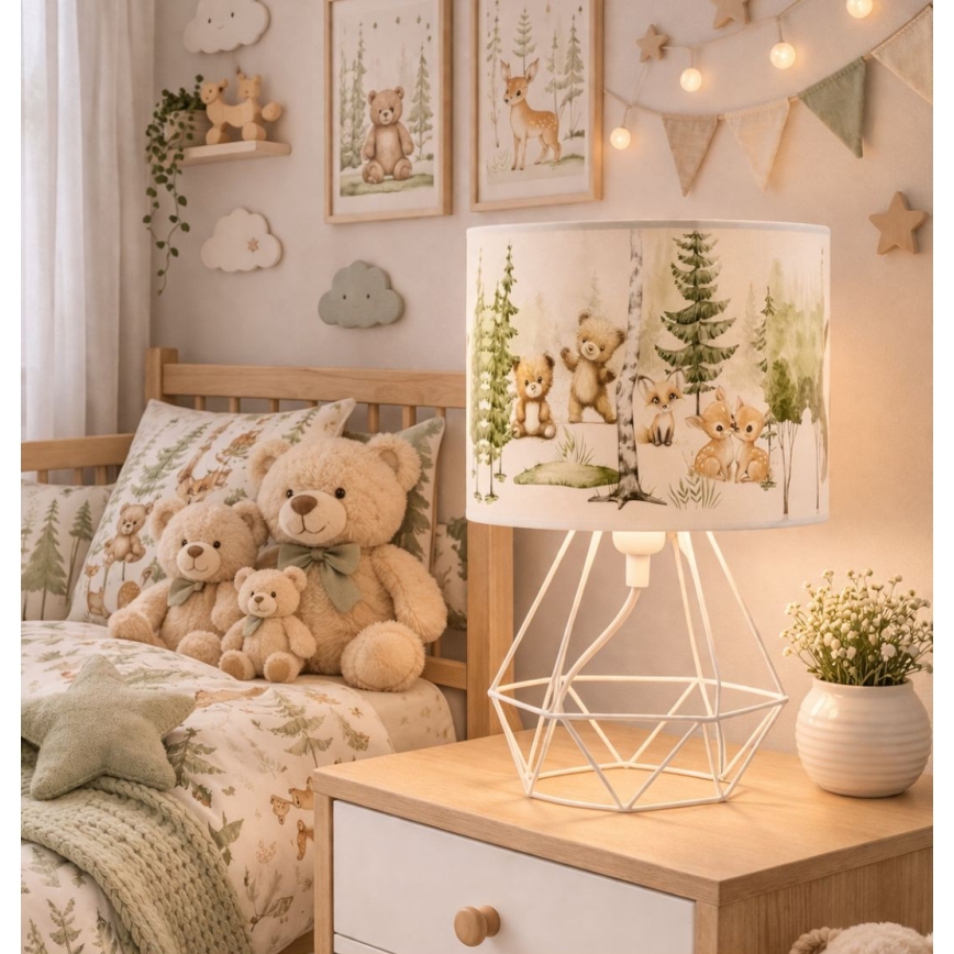 Kindertafellamp KIDS ROOM 1x E27/60W/230V Ø 18 cm, met dierenmotief
