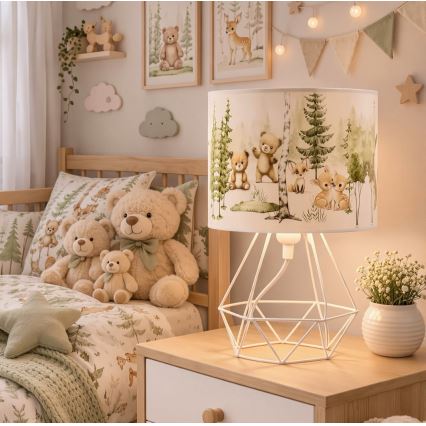 Kindertafellamp KIDS ROOM 1x E27/60W/230V Ø 18 cm, met dierenmotief