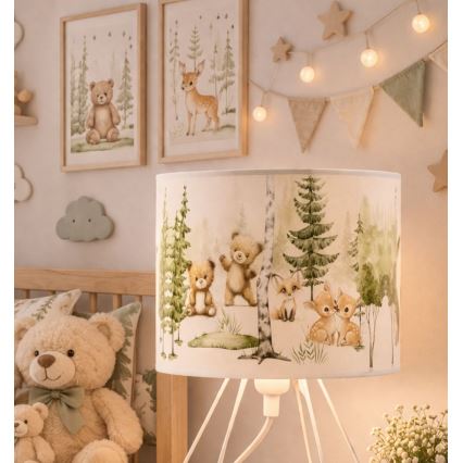 Kindertafellamp KIDS ROOM 1x E27/60W/230V Ø 18 cm, met dierenmotief