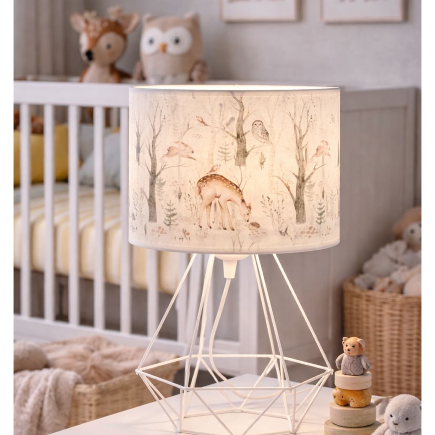 Kindertafellamp KIDS ROOM 1xE27/60W/230V Ø 18 cm met schattige diertjes