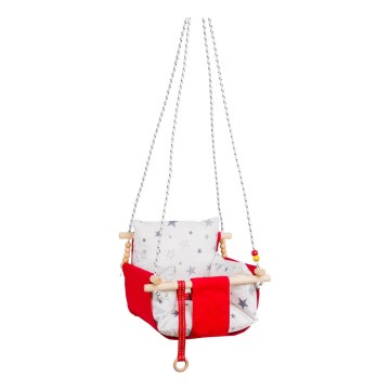 Kindertextiel schommel SELALE wit/rood