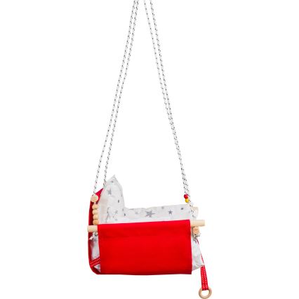Kindertextiel schommel SELALE wit/rood