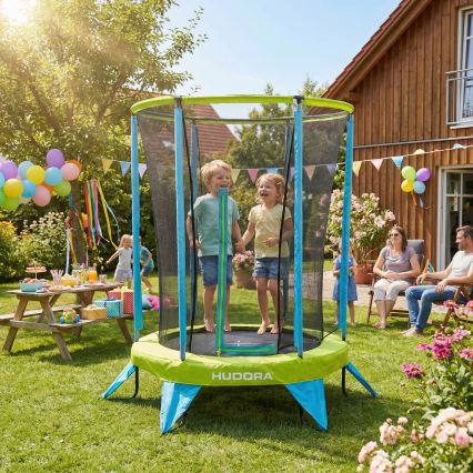 Kindertrampoline Ø 140 cm, blauw/groen