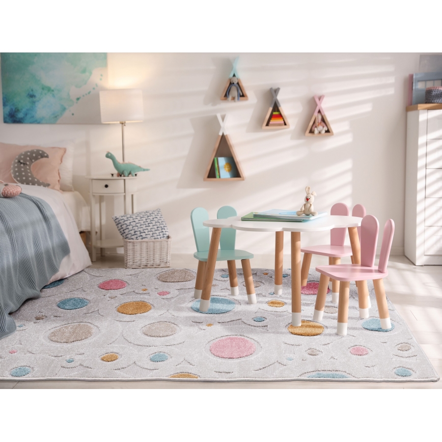 Kindervloerkleed PIAR 80x150 cm veelkleurig/stippen