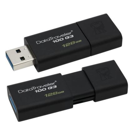 Kingston - Clef USB DATATRAVELER 100 G3 USB 3.0 128GB noire