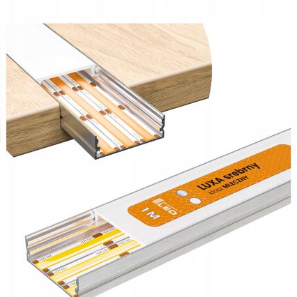 Kit 1x ruban LED RGBW dimmable Philips Hue WHITE AND COLOR AMBIANCE LED/20W/230V 2 m + 2x profil encastrable 1 m argenté/blanc