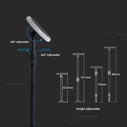 KIT 2x LED Lampe solaire réglable GARDEN LED/3W/5V 42-80 cm 3000K IP65