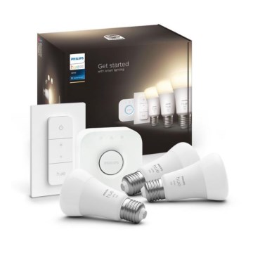 Kit de base Philips Hue WHITE 3xE27/9,5W 2700K + dispositif d'interconnexion