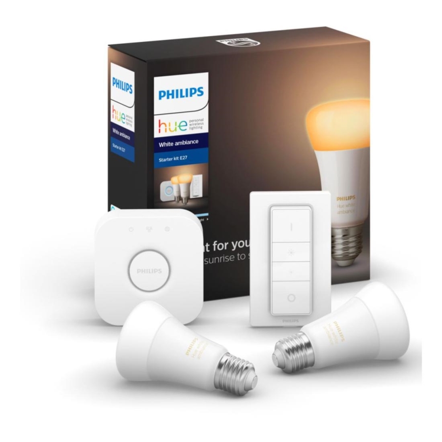 Kit de base Philips Hue WHITE AMBIANCE  2xE27/8,5W/230V + dispositif d'interconnexion