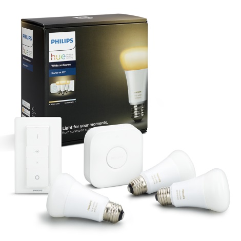 Ampoule LED Philips Hue E27 9,5W blanc chaud à froid