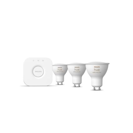 Kit de démarrage Philips Hue WHITE AND COLOR AMBIANCE 3xGU10/4,2W/230V 2200-6500K + Hue Bridge