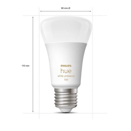 Kit de démarrage Philips Hue WHITE AMBIANCE 2xE27/8W/230V + appareil d'interconnexion