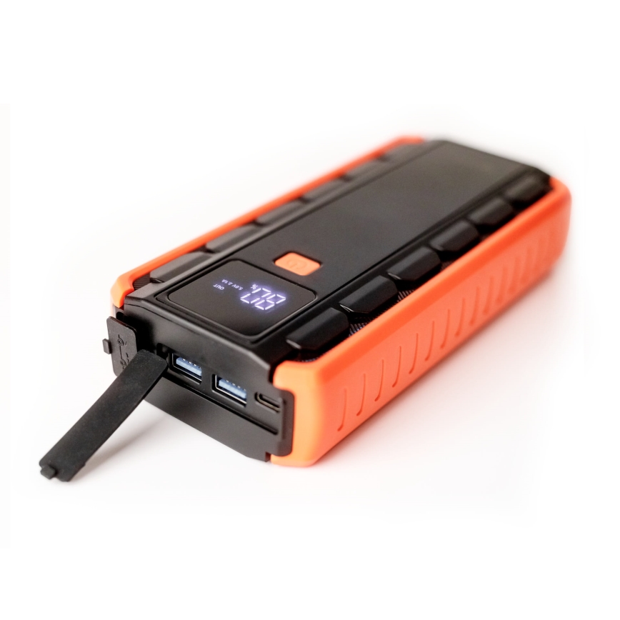 Kit de démarrage pour voiture 1000A avec batterie portative 12000 mAh PD 10W et Lampe de poche LED avec crochet et aimant