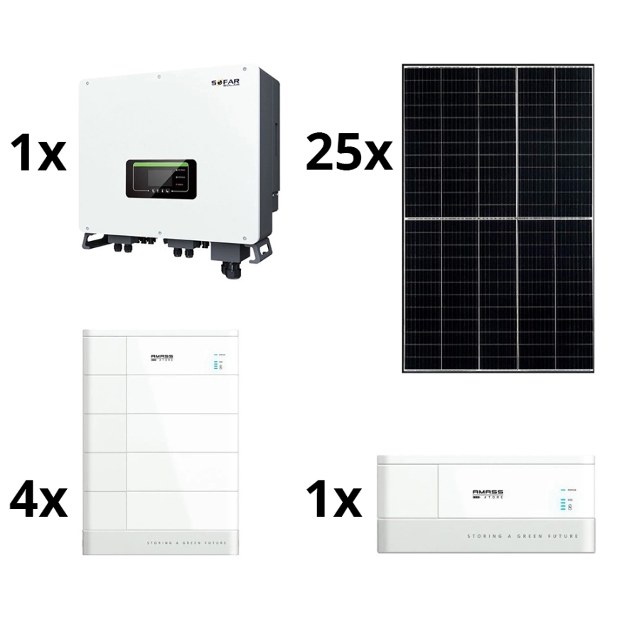 Kit solaire SOFAR Solar -10kWp RISEN + convertisseur hybride 3p + batterie 10,24 kWh